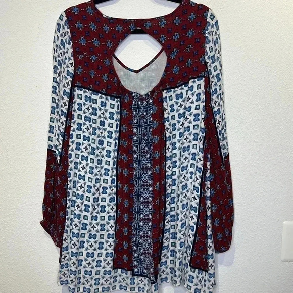 Altar'd StateTop Tunic size Large RedWhiteBlue Gypsy - Picture 2 of 5